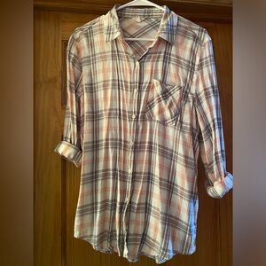 Aeropostale - Women’s Oversize Gauzy Button Up Long Sleeve Top - Size M